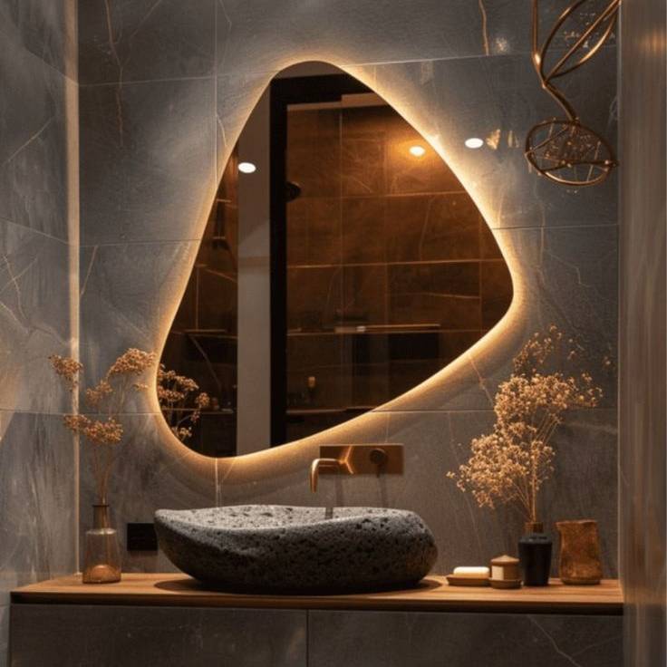 Led frameless mirror